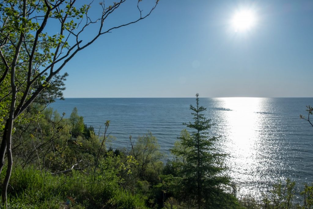 A view of Lake Michigan from Lion’s Den Gorge Nature Preserve near Grafton. The Ozaukee County Park, one of the few remaining undeveloped bluffs along Lake Michigan, was preserved with funding from the Knowles-Nelson Stewardship Program. Joseph Gage/ CC BY-SA 2.0