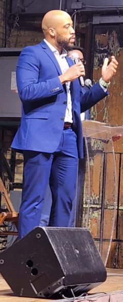 Forme Lt. Gov. Mandela Barnes explains his reason for running for governor. (Photo by Erik Gunn/Wisconsin Examiner)