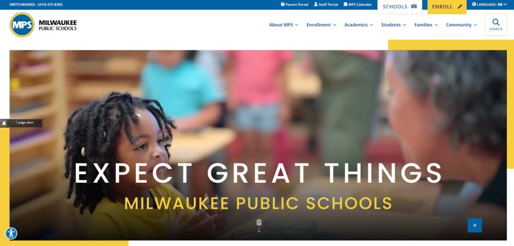 Screenshot of MPS website.