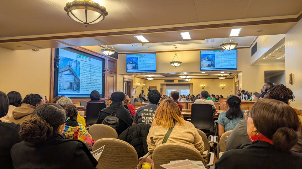 Sen. LaTonya Johnson detailed some of the disparities that Black Wisconsinites face. (Photo by Baylor Spears/Wisconsin Examiner)