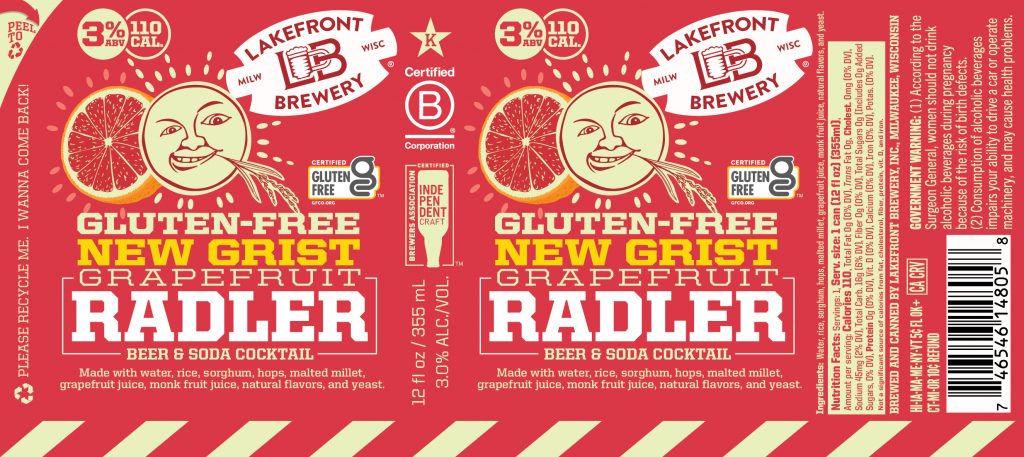 New Grist Grapefruit Radler. Photo courtesy of Lakefront Brewery.