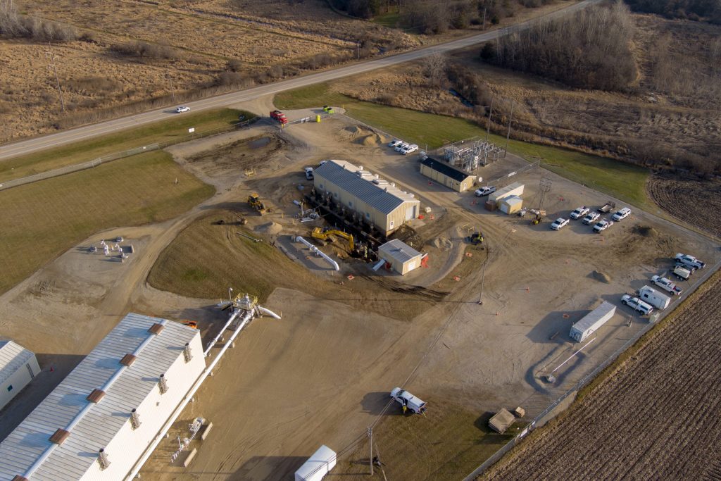 An aerial view of the pump station for Enbridge’s Line 6. Almost 70,000 gallons of oil leaked from a valve. Photo courtesy of Enbridge