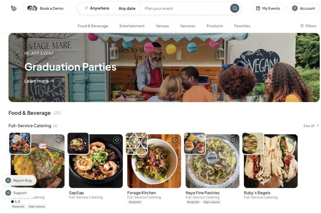 Eventini website homepage. Image courtesy of Eventini