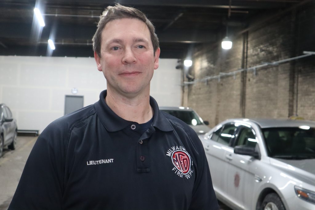 Milwaukee Fire Lt. Jonathan Belott, project manager for the Milwaukee Overdose Response Initiative (MORI). (Photo by Isiah Holmes/Wisconsin Examiner)