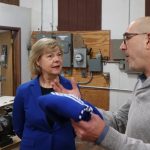 Baldwin Talks Trump Tariffs at Textile Factory