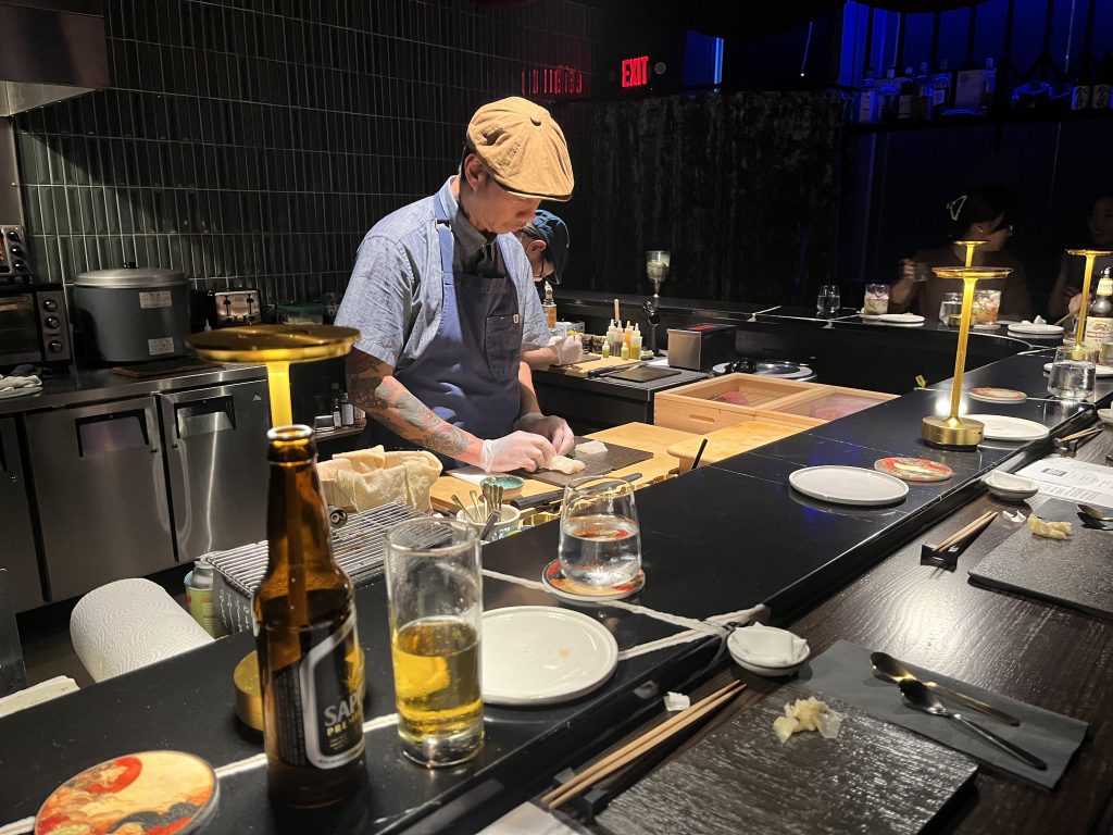 Chef Ray during service at 1033 Omakase. Photo by Sophie Bolich.
