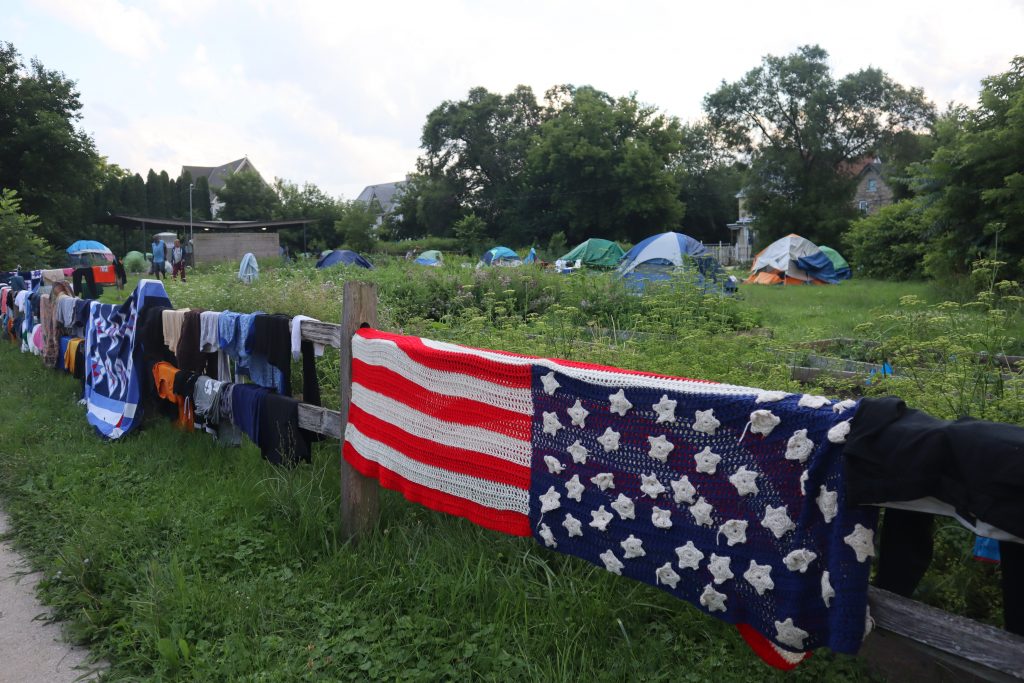 Tent encampments around King Park in Milwaukee. (Photo | Isiah Holmes)