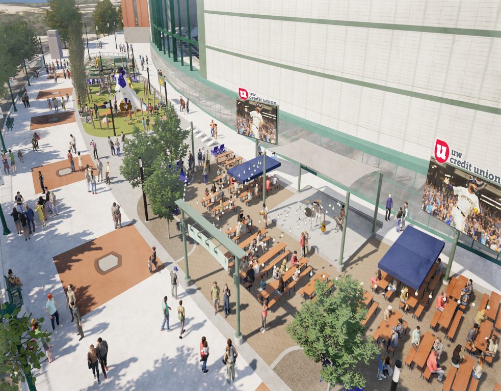 UW Credit Union Plaza Rendering courtesy of the Milwaukee Brewers.