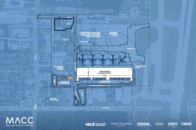 Milwaukee County Executive David Crowley Tours Construction Progress of Air Cargo Facility
