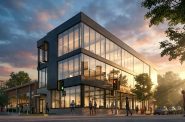 Proposed mass timber office building at 1703 N. Vel R. Phillips Ave. Rendering by Korb Architecture.