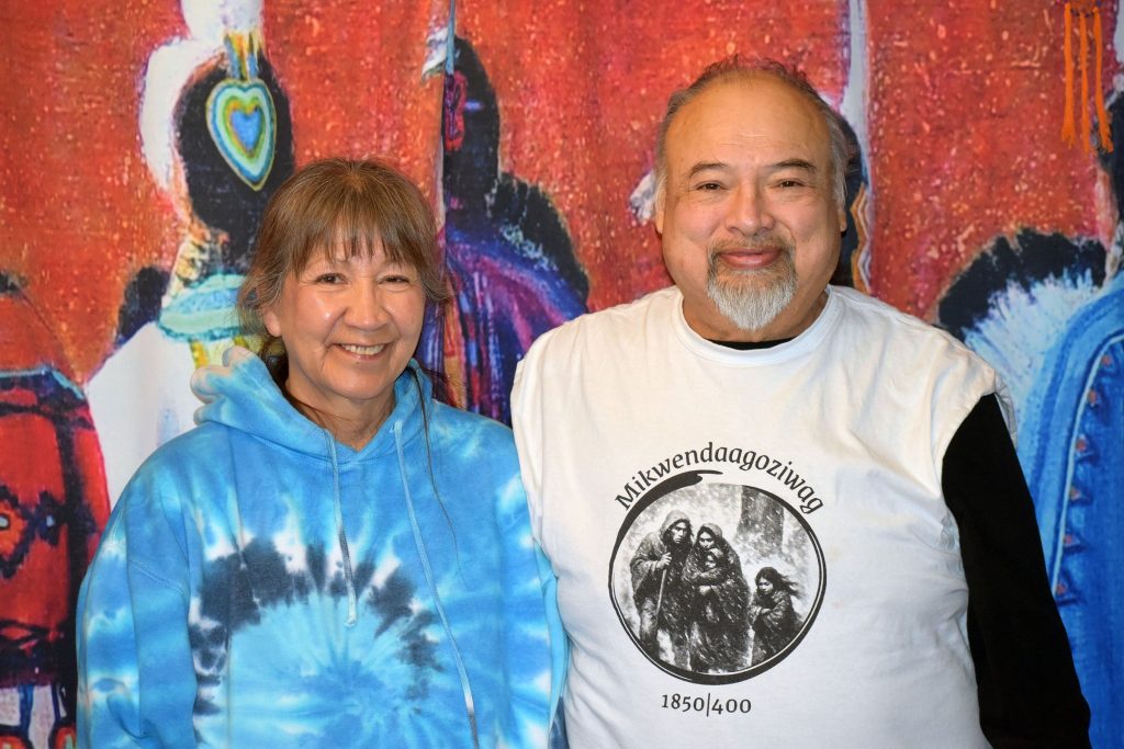 Sandy Deragon and Joe Bates stand in the kitchen of Deragon’s home on the Bad River reservation. Danielle Kaeding/WPR