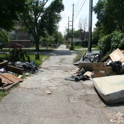 Illegal dumping in alley between 2800 blocks of N. 33rd and 34th streets. Photo by Jeramey Jannene.