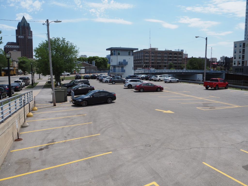 Parking lot at 1201 N. Edison St.. Photo by Jeramey Jannene.