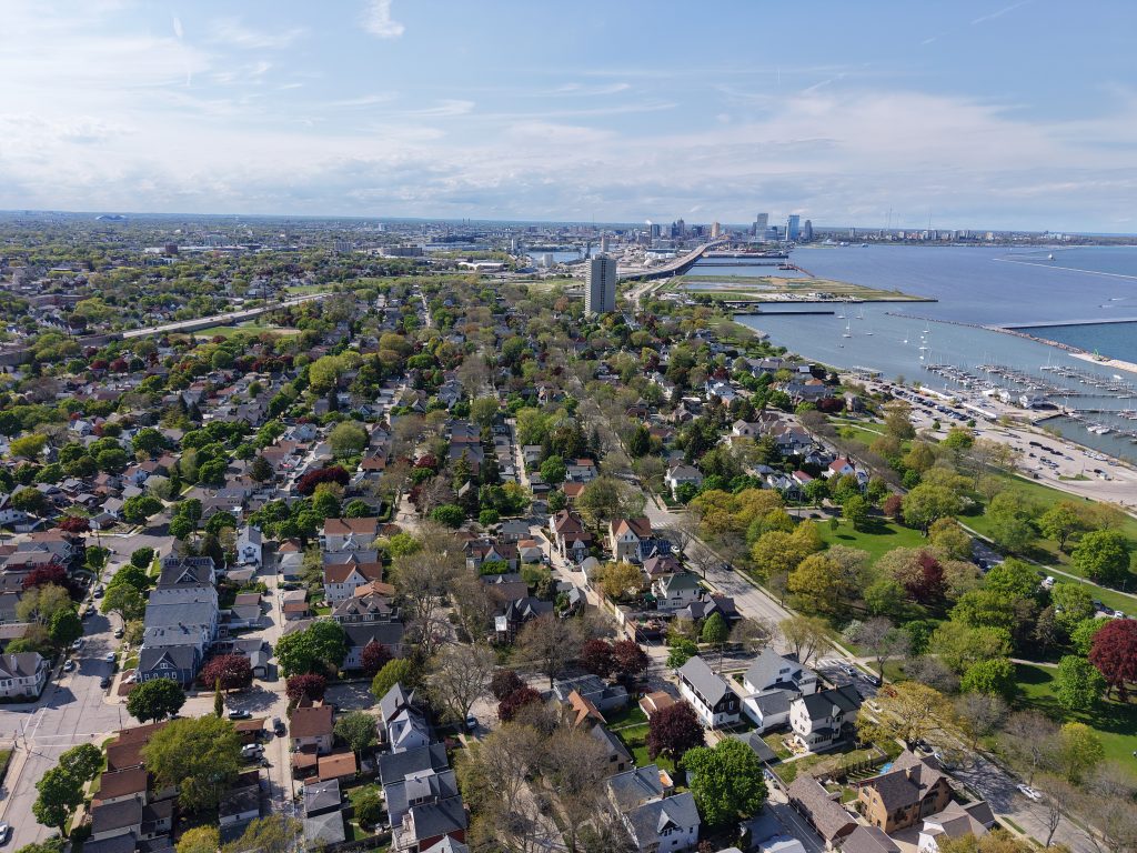 Bay View and the Milwaukee skyline. Photo by Urban Milwaukee staff.