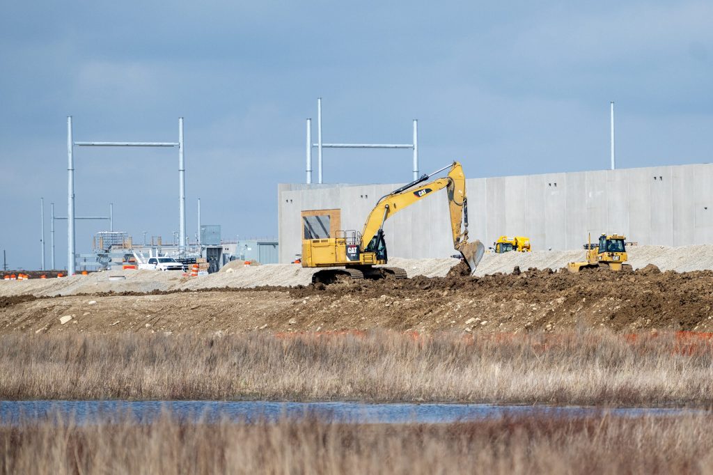Construction is underway at the site of Meta’s future data center Tuesday, April 14, 2026, in Beaver Dam, Wis. Angela Major/WPR
