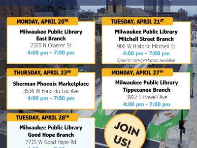 City of Milwaukee Invites Public to Open House Events for 414 in Motion Transportation & Mobility Plan