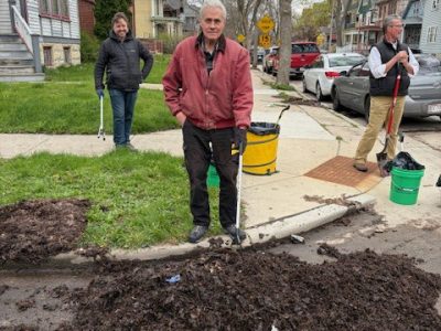 Leaf Backup Apparent in Clogged Catch Basins