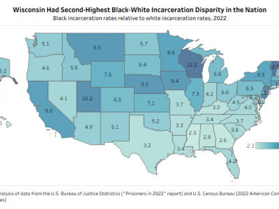 Wisconsin Prisons Have Nation’s Second Highest Black-White Disparity