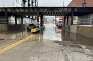 Flooding on S. 2nd St. Photo by Jeramey Jannene.