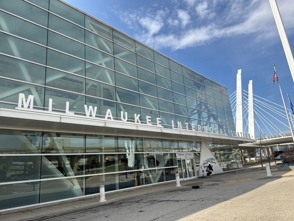 The Milwaukee Intermodal Station is seen here on April 14, 2026. Evan Casey/WPR