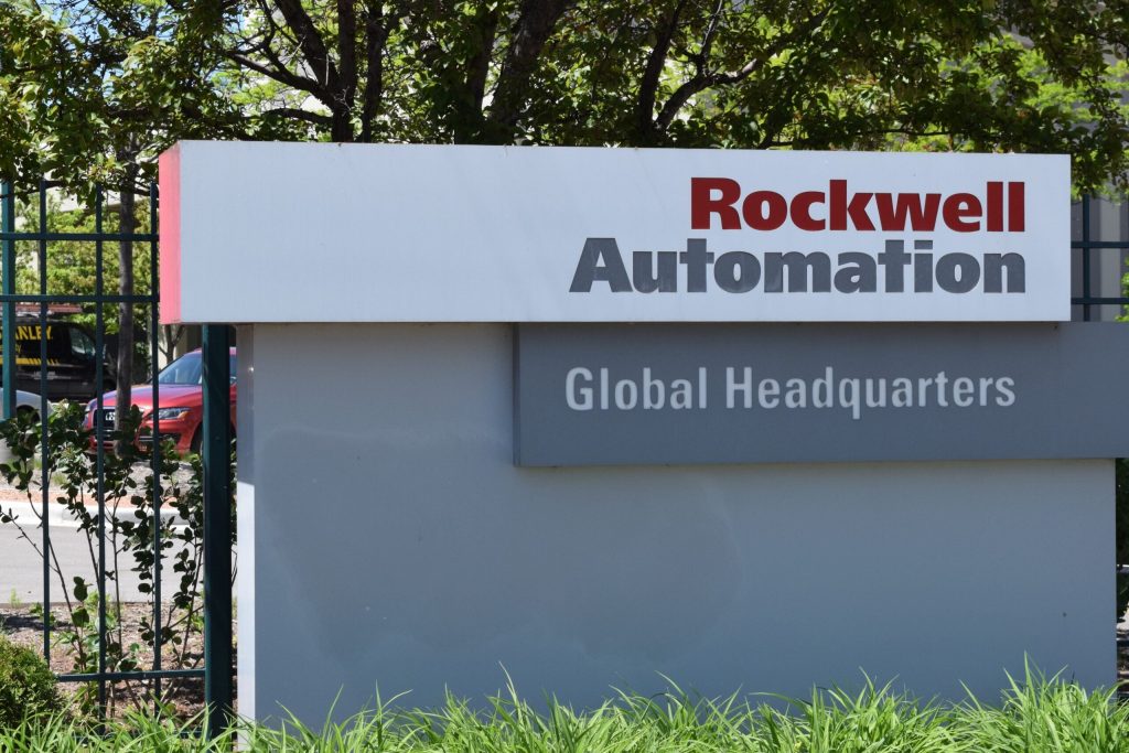 A sign for Rockwell Automation’s global headquarters. Gretchen Brown/WPR