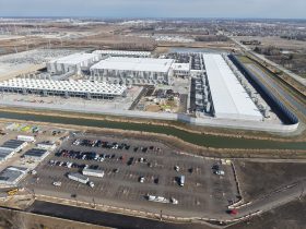 Microsoft Fairwater data center, first phase in March 2026. Photo by Urban Milwaukee staff.