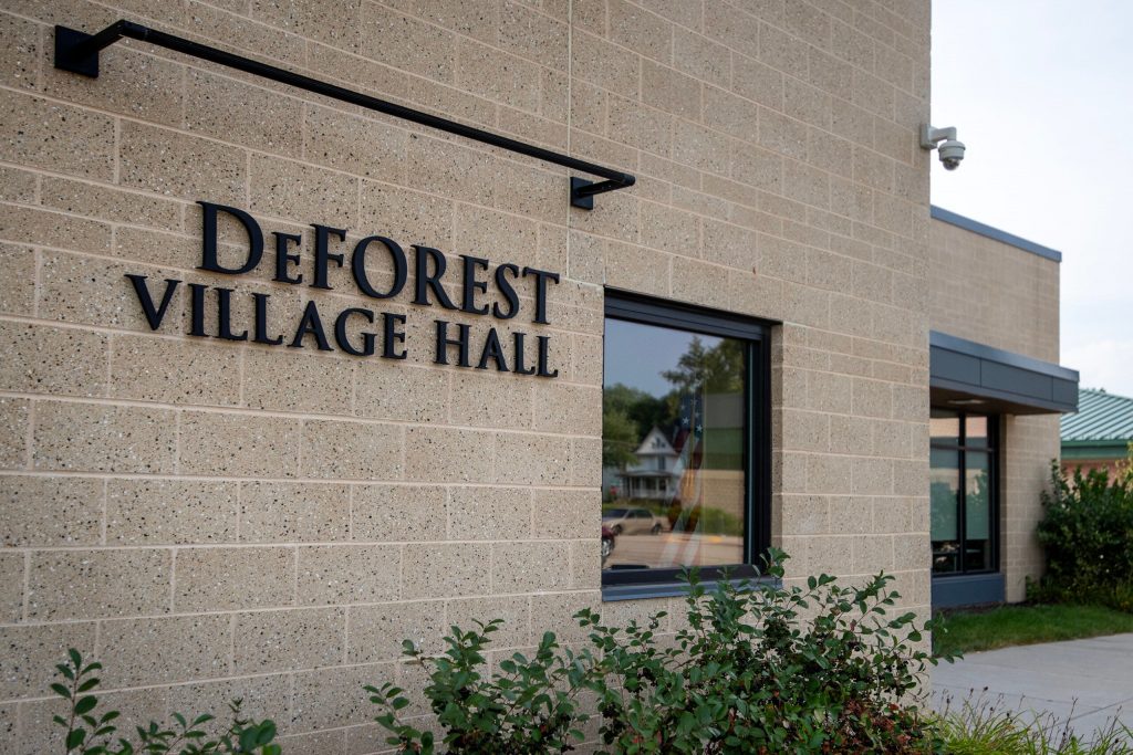 DeForest Village Hall on Wednesday, Sept. 3, 2025, in DeForest, Wis. Angela Major/WPR
