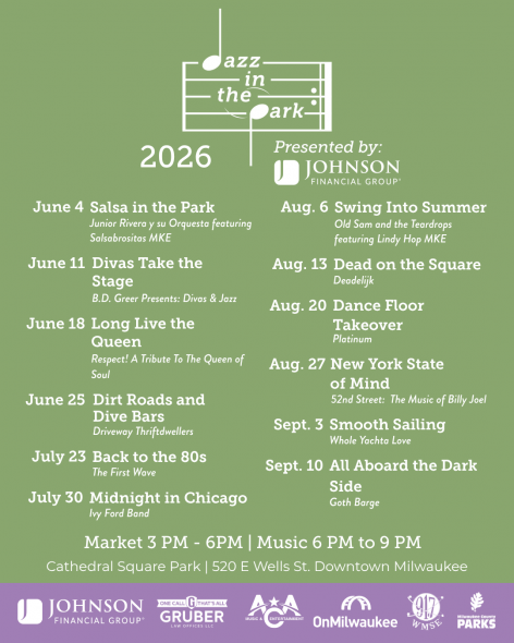 Press Release – East Town Association Announces 2026 Jazz in the Park Lineup. Photo provided