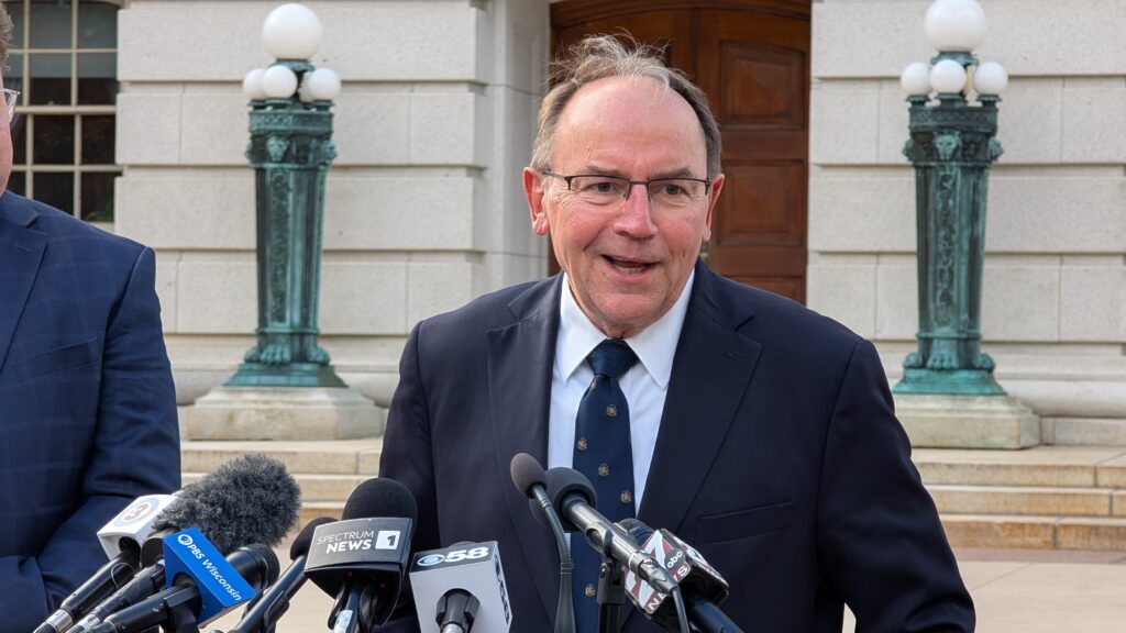 U.S. Rep. Tom Tiffany, the Republican nominee for governor, has long been a vocal supporter of President Donald Trump's debunked election conspiracy theories. (Photo by Baylor Spears/Wisconsin Examiner)