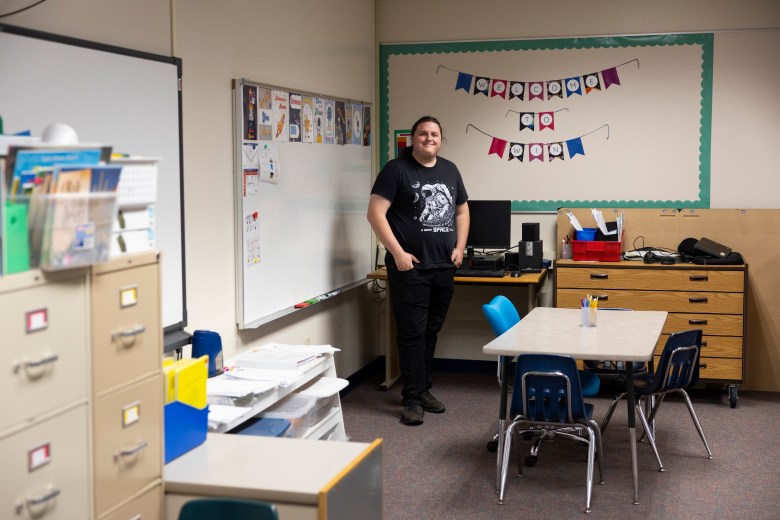 As one of eight teacher apprentices in Wisconsin, Matthew Jacobson gets half of his college course tuition reimbursed. However, federal funds that cover the reimbursement will run out in 2027. (Joe Timmerman / Wisconsin Watch)