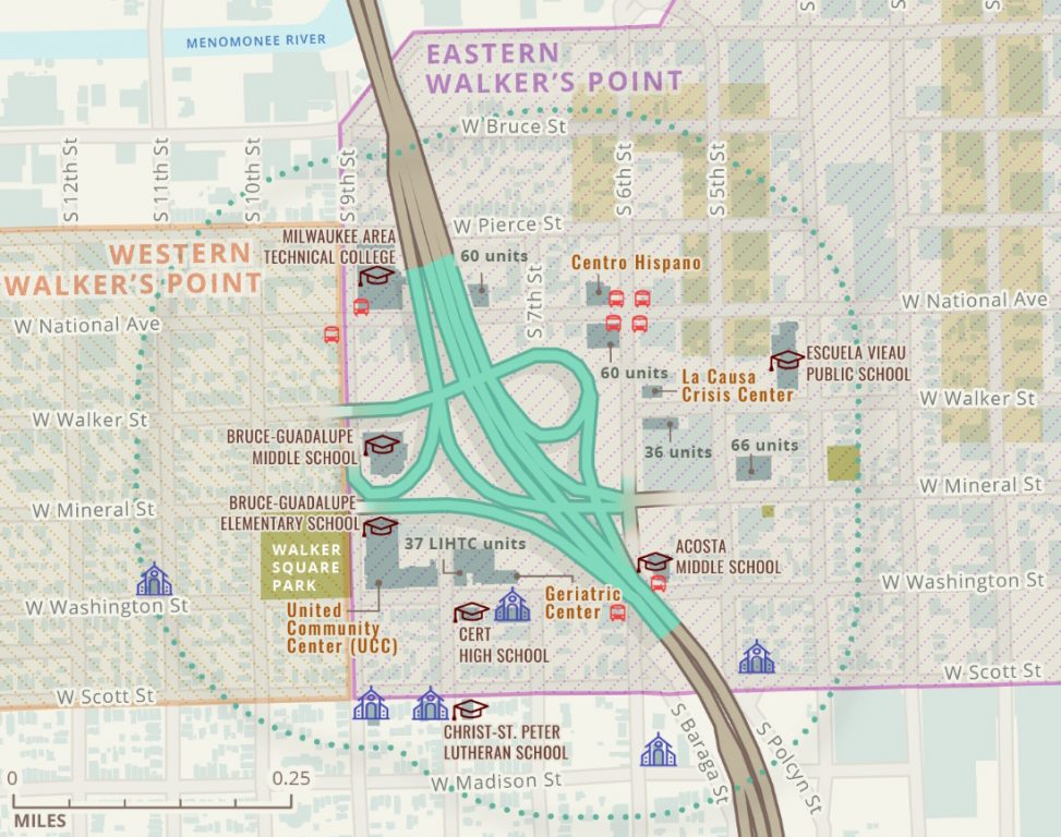 I-43/94 ramps at National Avenue. image from WisDOT grant application.