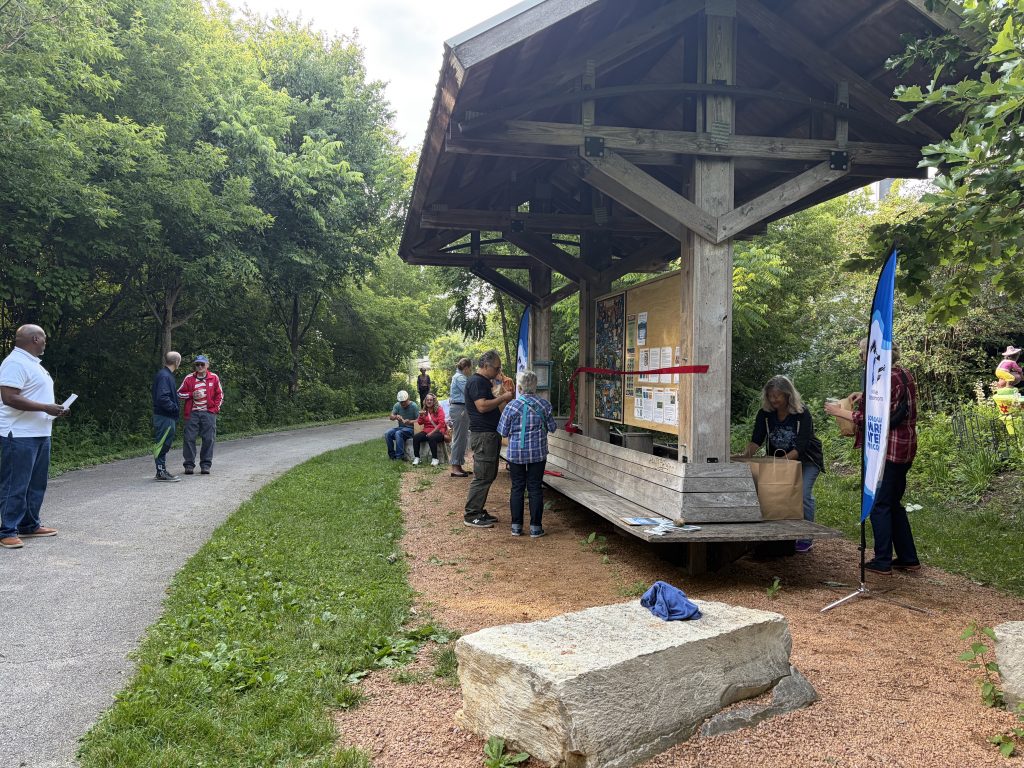 A new community information hub along the Beerline Trail will share updates on efforts to restore the Milwaukee River. Photo taken June 25, 2026 by Sophie Bolich.