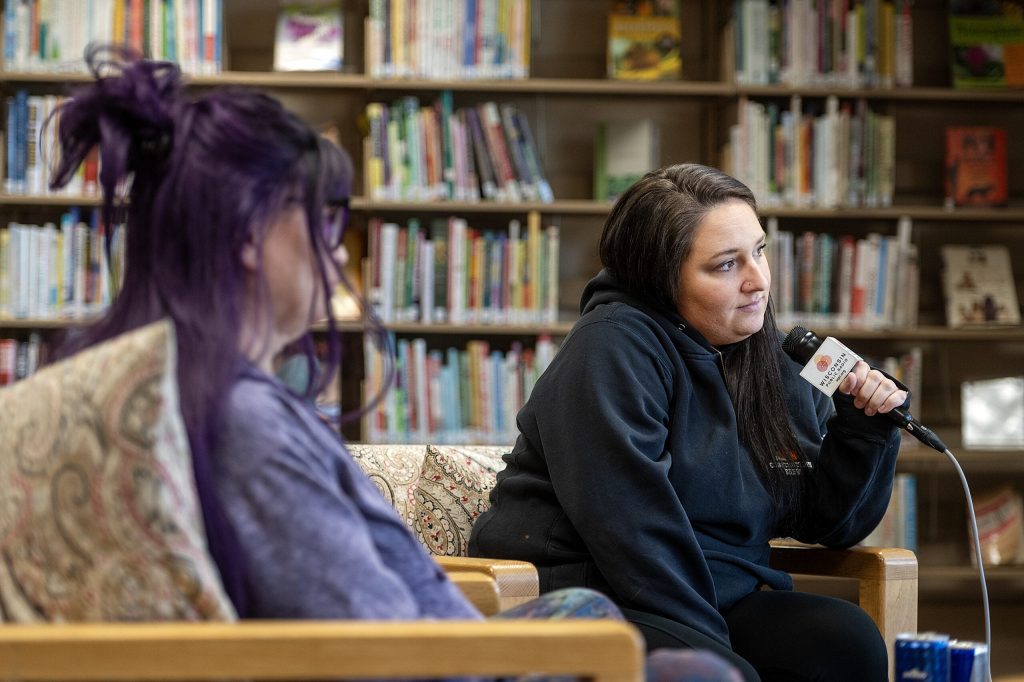 Amanda Watzka speaks during an interview with Wisconsin Public Radio on Tuesday, May 12, 2026, in Oconto Falls, Wis. Angela Major/WPR