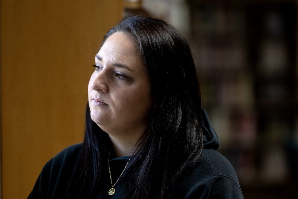 Oconto Falls High School alumna Amanda Watzka on Tuesday, May 12, 2026, in Oconto Falls, Wis. Angela Major/WPR