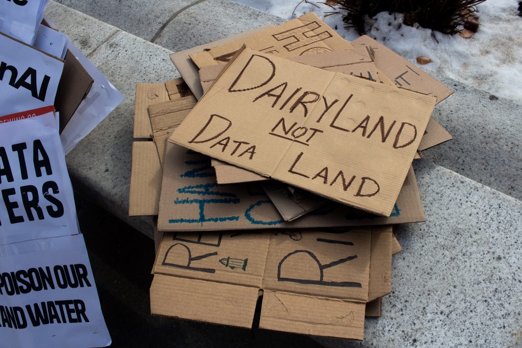Residents of communities across Wisconsin have opposed the construction of hyperscale data centers. (Henry Redman | Wisconsin Examiner)