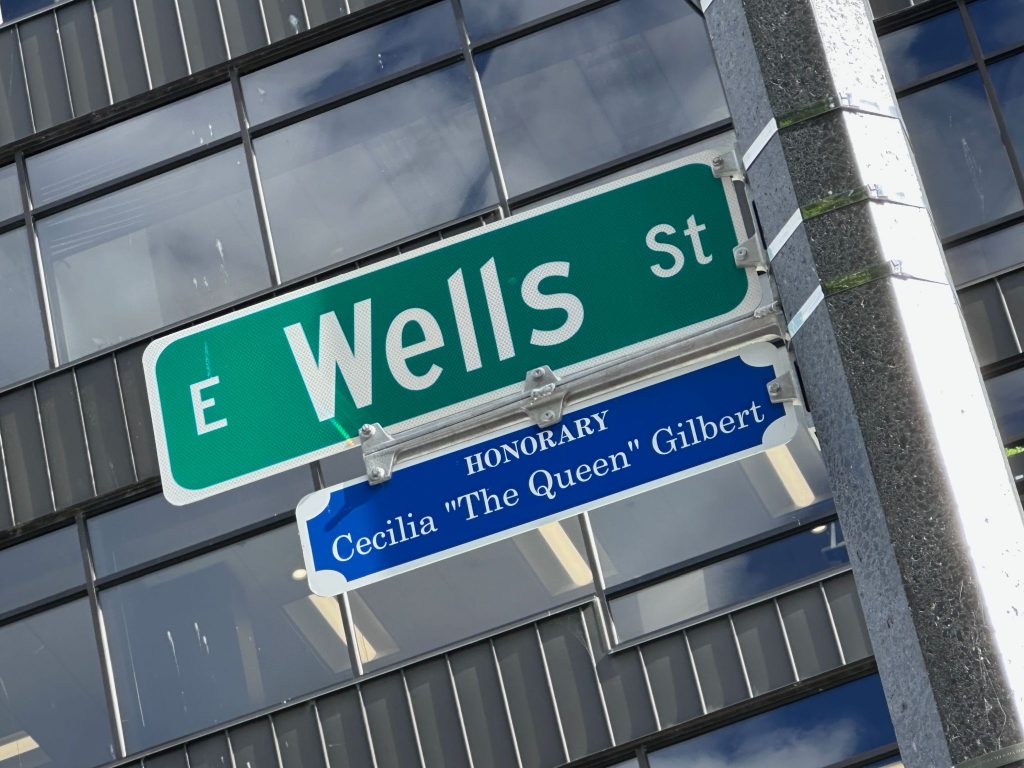 Cecilia 'The Queen' Gilbert Honorary Street Name. Photo courtesy of Rockstar Design.