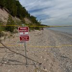 Private Property Signs Bar Walking Along Lake in Ozaukee County