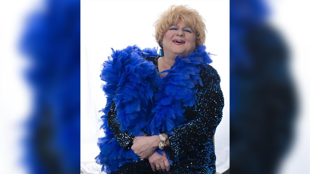 Drag performer, social columnist and philanthropist Karen Valentine poses for a photograph. Photo courtesy of Michail Takach