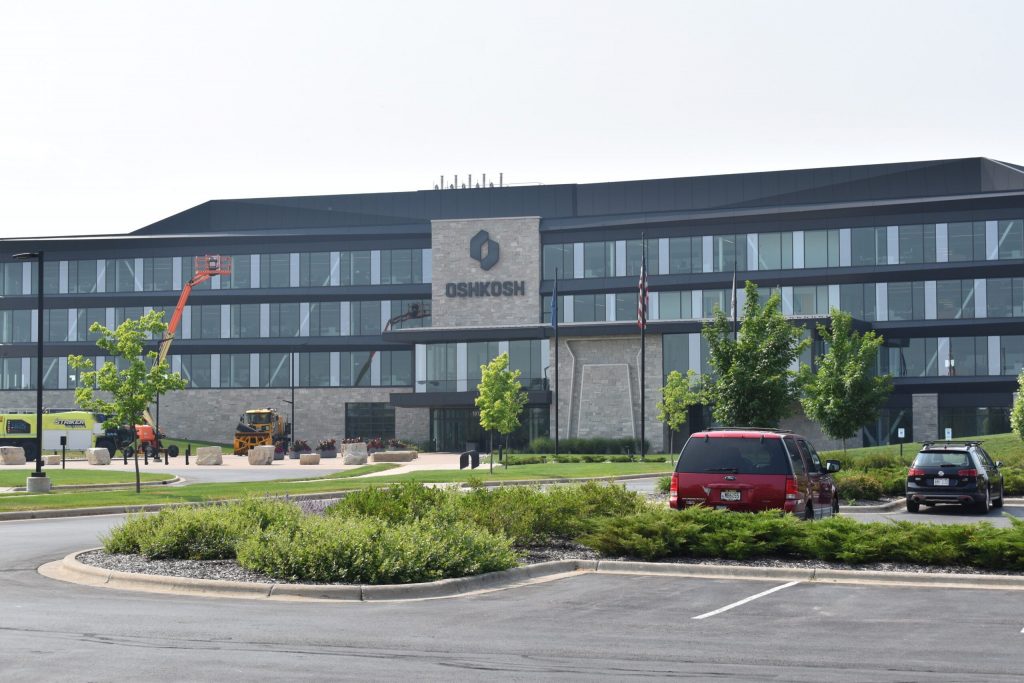 Oshkosh Corp.’s corporate headquarters in Oshkosh, Wis. Joe Schulz/WPR