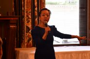 Francesca Hong speaks to the Milwaukee Club. Photo by Graham Kilmer.