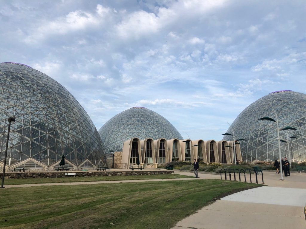 The Mitchell Park Domes in Milwaukee were temporally closed in 2016 due to falling concrete and glass. This photo was taken Wednesday, Sept. 18, 2019. Alana Watson/WPR