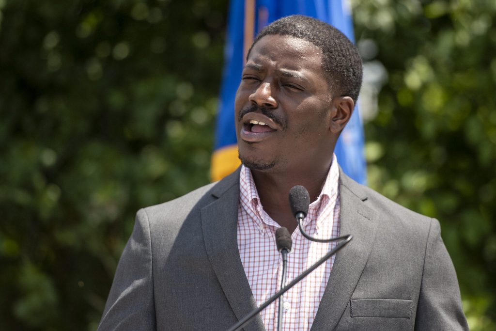 Milwaukee County Executive David Crowley speaks during a press conference Tuesday, July 6, 2021, in Waukesha, Wis. Angela Major/WPR