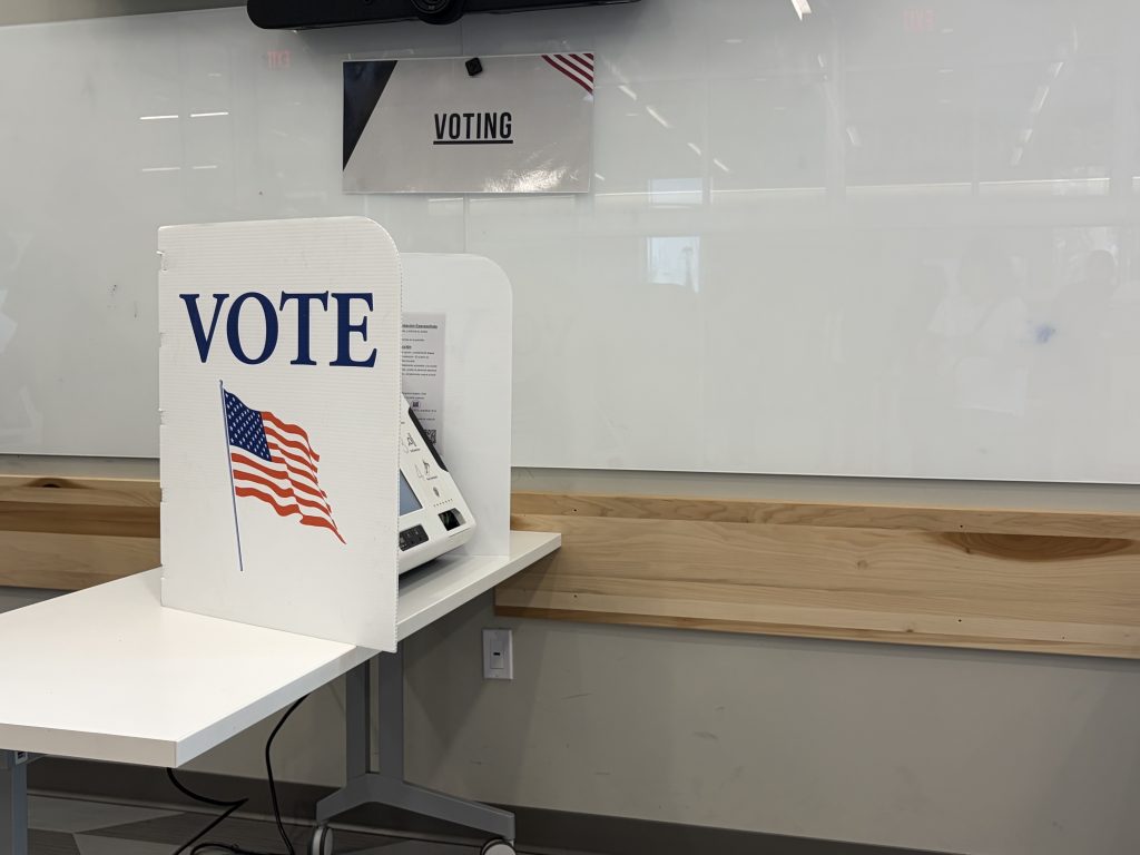 Early voting booth. Photo taken July 28, 2026 by Sophie Bolich.