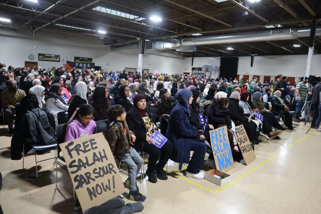 Community members gather to support Sarsour after his arrest. (Photo by Isiah Holmes/Wisconsin Examiner)