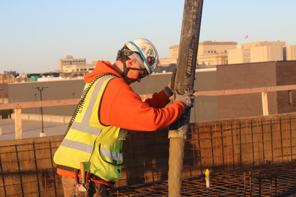 Walter Keller, a Laborers union member, works at a job site. The Wisconsin Laborers District Council is launching a peer support program for workers facing challenges with mental health, stress or substance abuse. (Photo courtesy Wisconsin Laborers District Council)