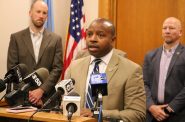 Mayor Cavalier Johnson during a press conference on 794. Photo taken July 8, 2026 by Sophie Bolich.
