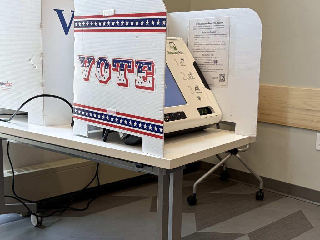 Voting booth. Photo taken July 28, 2026 by Sophie Bolich.
