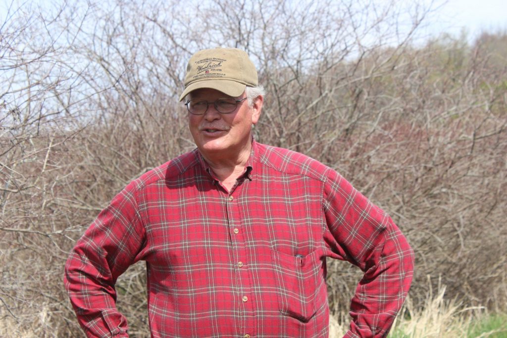 Retired Republican state Sen. Dale Schultz at his farm near Richland Center, Wis. in 2021. Bridgit Bowden/WPR