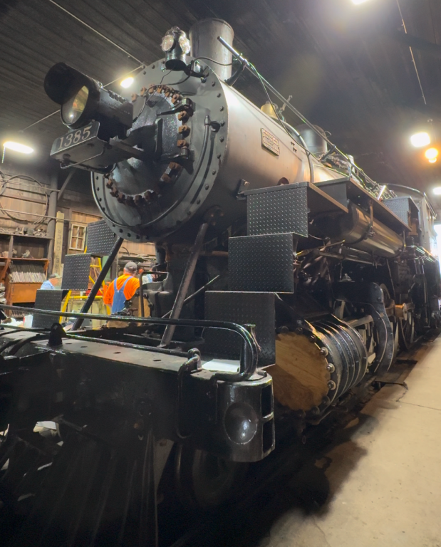 Built in 1907, the 1385 pulled freight and passenger trains across north Wisconsin for 50 years for the C&NW. Avery Martinez/WPR
