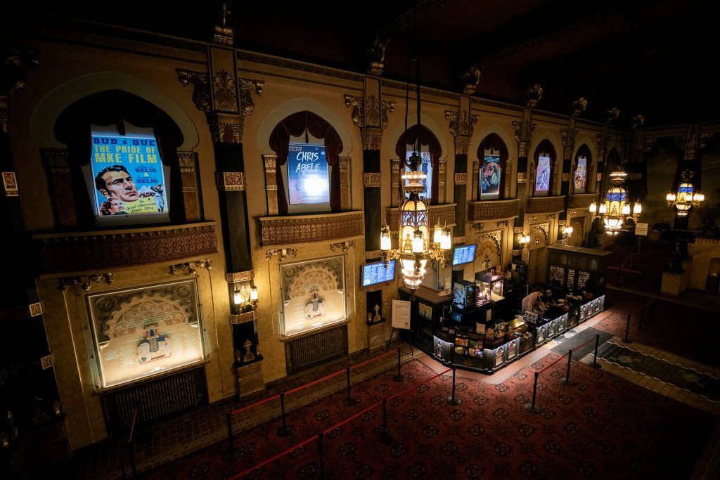 A concession stand is open as the Oriental Theatre opens for shows Friday, Sept. 22, 2023, in Milwaukee, Wis. Angela Major/WPR